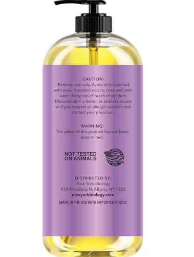 New York Biology Sore Muscle Massage Oil 8 Fl Oz – Made with 100% Natural Oils – Soothing Body Massage Oil - Absorbs Easily