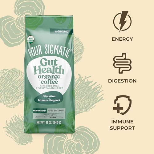 Four Sigmatic Focus Mushroom Coffee | Organic Ground Coffee with Lion's Mane Mushroom and Chaga for Better Focus and Immune Support | 12oz Bag