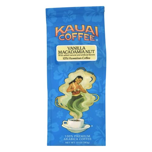 Kauai Coffee Ground Coffee – Smooth, Rich, Medium Roast – Nutty Caramel and Tropical Coconut – Arabica Coffee, 10% Hawaiian with No Bitterness – Coconut Caramel Crunch, 1 Pack of 10oz