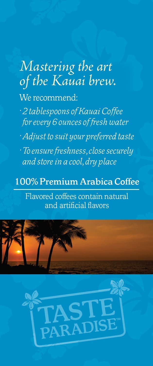 Kauai Coffee Ground Coffee – Smooth, Rich, Medium Roast – Nutty Caramel and Tropical Coconut – Arabica Coffee, 10% Hawaiian with No Bitterness – Coconut Caramel Crunch, 1 Pack of 10oz