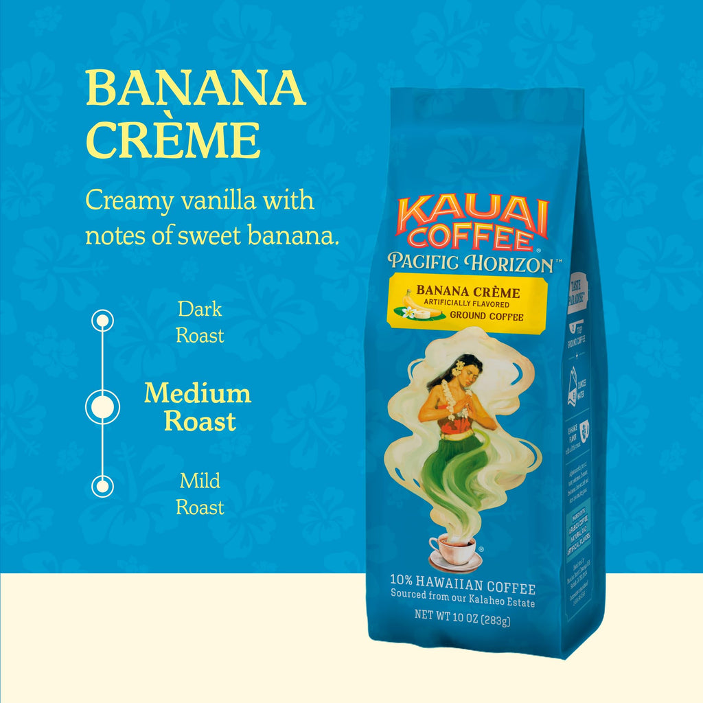 Kauai Coffee Ground Coffee – Smooth, Rich, Medium Roast – Nutty Caramel and Tropical Coconut – Arabica Coffee, 10% Hawaiian with No Bitterness – Coconut Caramel Crunch, 1 Pack of 10oz