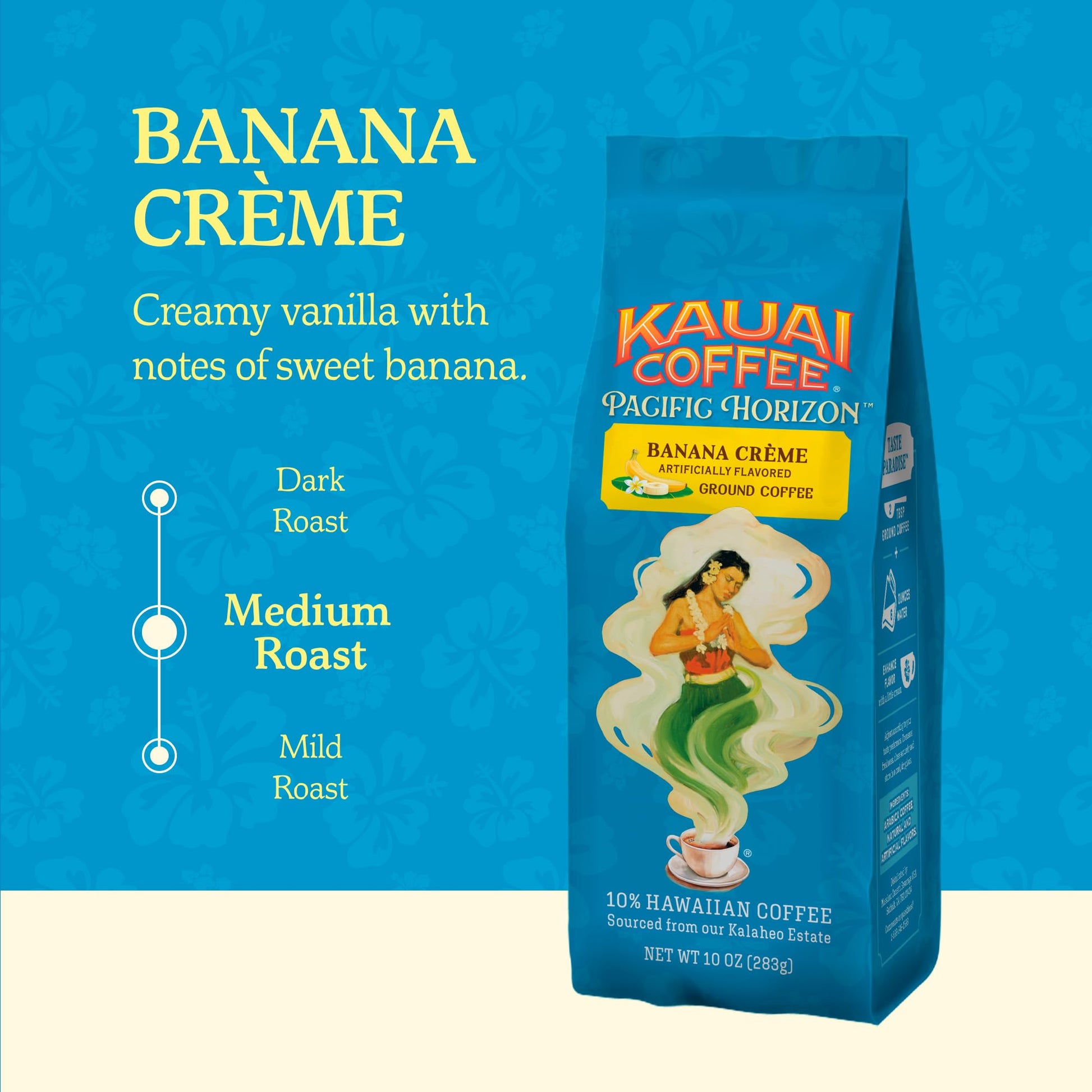 Kauai Coffee Ground Coffee – Smooth, Rich, Medium Roast – Nutty Caramel and Tropical Coconut – Arabica Coffee, 10% Hawaiian with No Bitterness – Coconut Caramel Crunch, 1 Pack of 10oz