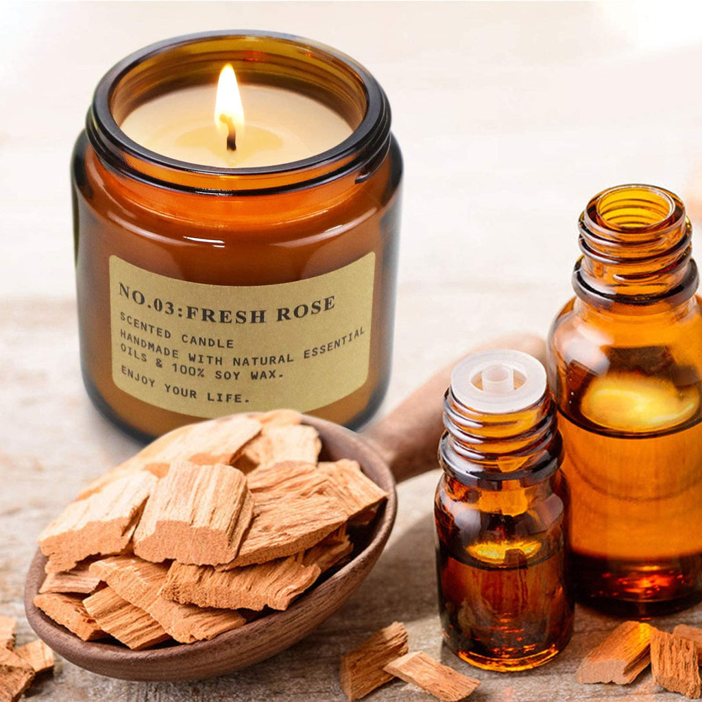 6 Pack Candles for Home Scented Aromatherapy Candle Gift Set for Women Soy Wax Long Lasting Amber Jar Candles Gift for Birthday Mother's Thanksgiving Day Present