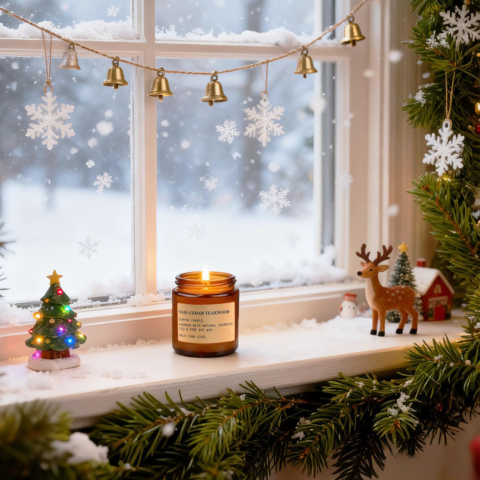 6 Pack Candles for Home Scented,Long Lasting Soy Candles for Home,Holiday Scented Candle Gift Set with Cinnamon Apple,Pumpkin Chai&Vanilla,Natural Aromatherapy Candles,Holiday Gifts for Women