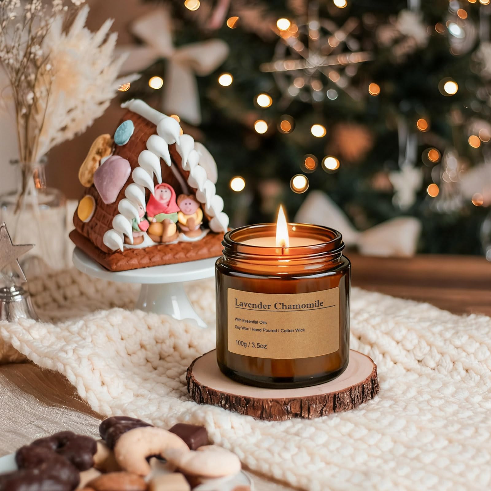 6 Pack Candles for Home Scented Aromatherapy Candle Gift Set for Women Soy Wax Long Lasting Amber Jar Candles Gift for Birthday Mother's Thanksgiving Day Present