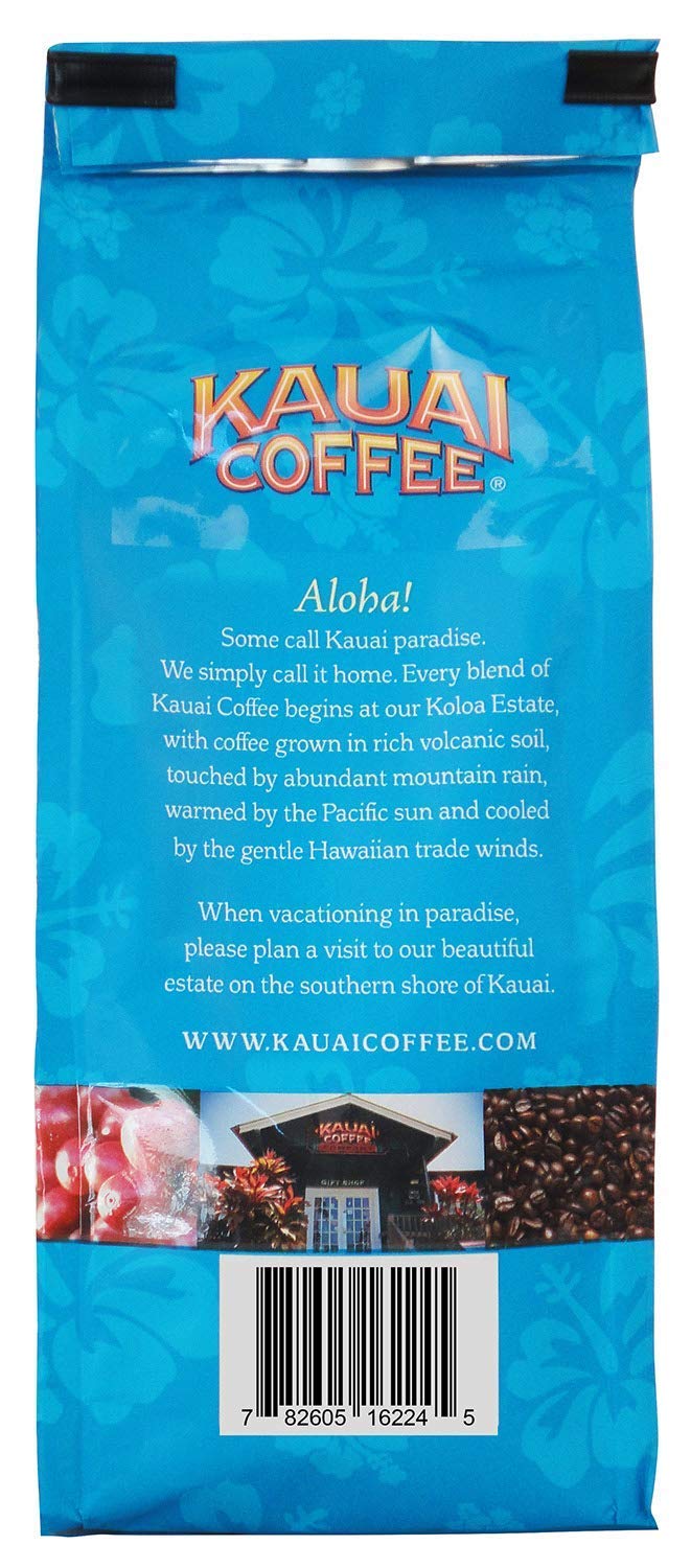 Kauai Coffee Ground Coffee – Smooth, Rich, Medium Roast – Nutty Caramel and Tropical Coconut – Arabica Coffee, 10% Hawaiian with No Bitterness – Coconut Caramel Crunch, 1 Pack of 10oz