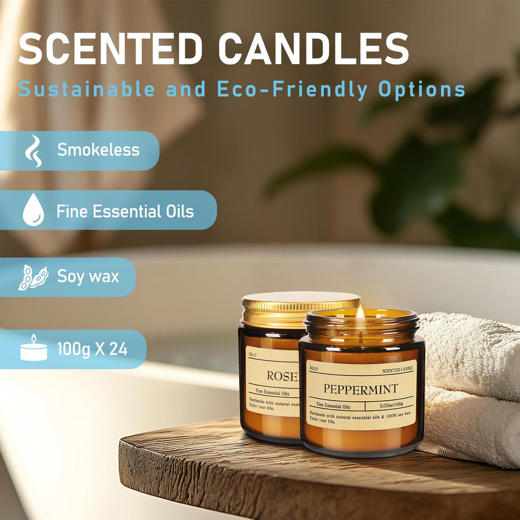12Pack Scented Candle Set - Aromatherapy Candle Gift Set – Long Lasting Jar Candles for Men| Women, Ideal for Birthdays, Mother's Day Thanksgiving Gifts