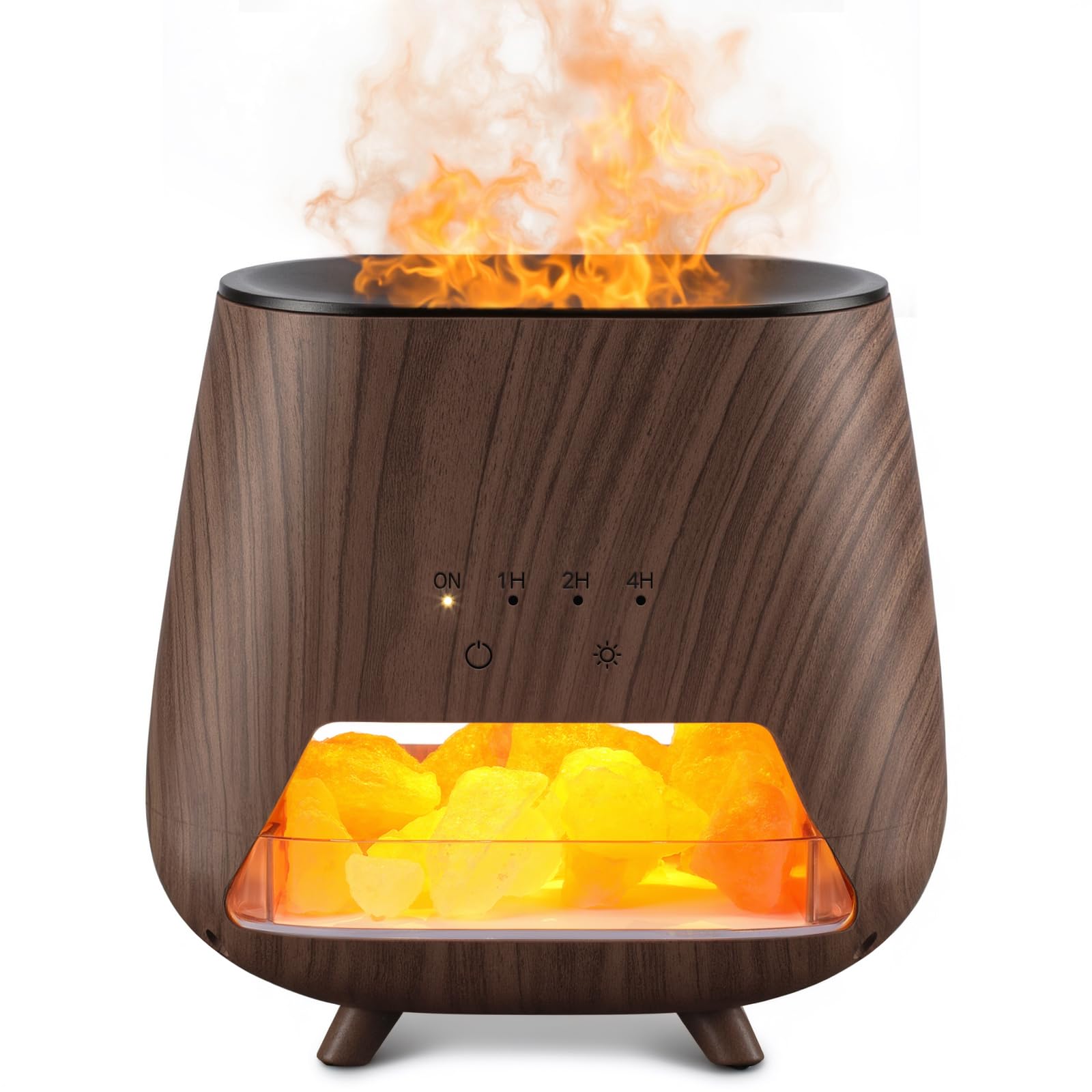 Essential Oil Diffuser for Home: 200ml Aromatherapy Diffuser with Himalayan Pink Salt Rock, Cool Mist Humidifier with Auto Off Function and 9 Colors LED Night Light for Bedroom