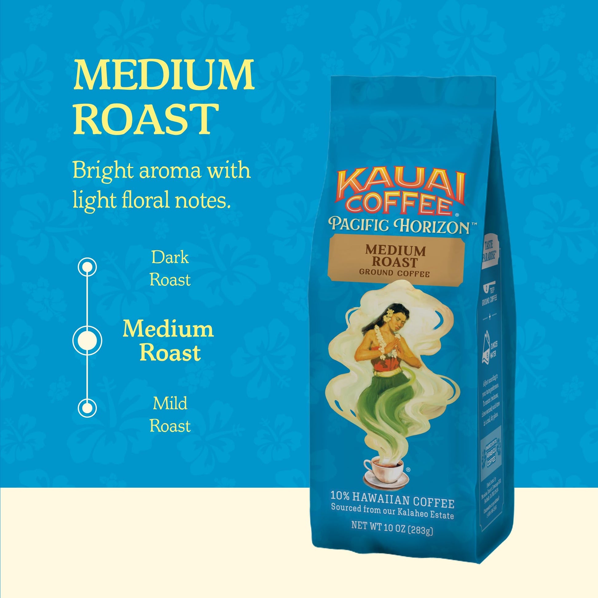 Kauai Coffee Ground Coffee – Smooth, Rich, Medium Roast – Nutty Caramel and Tropical Coconut – Arabica Coffee, 10% Hawaiian with No Bitterness – Coconut Caramel Crunch, 1 Pack of 10oz