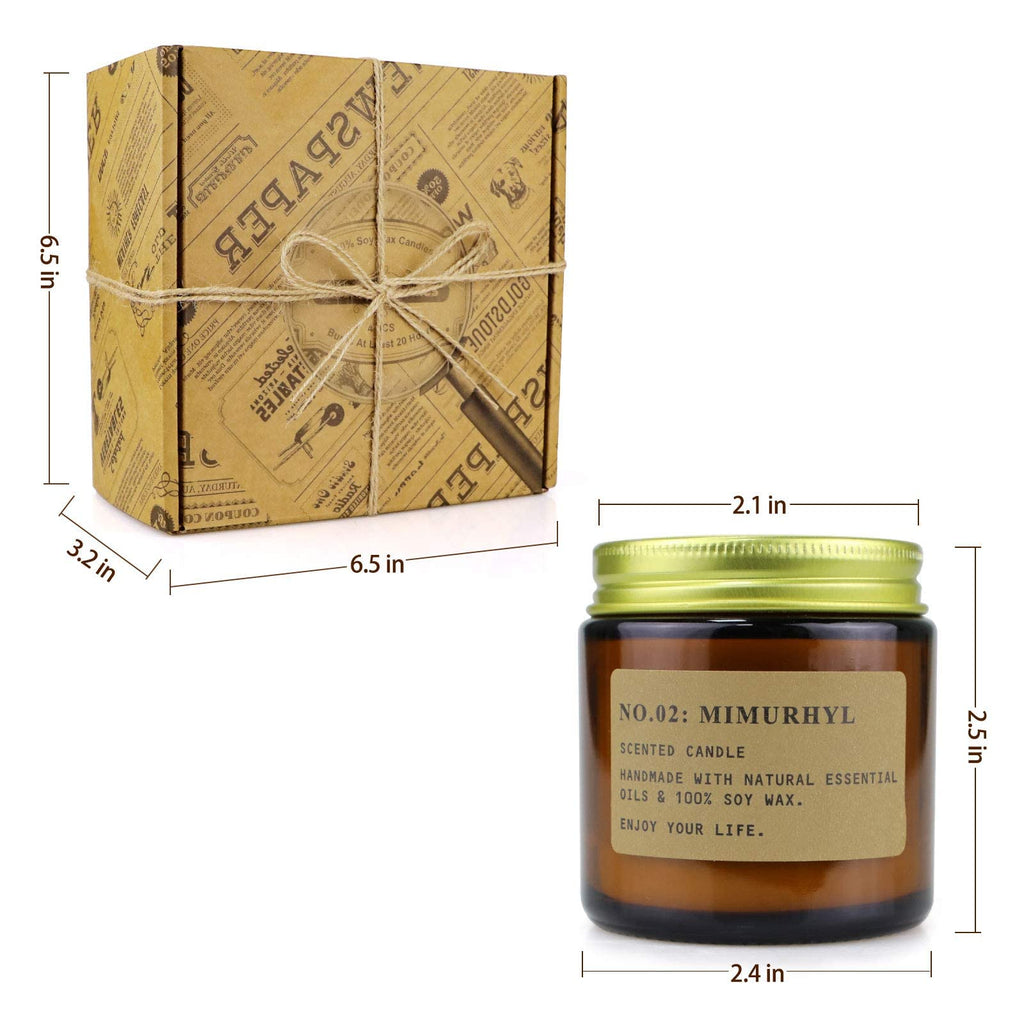 6 Pack Candles for Home Scented Aromatherapy Candle Gift Set for Women Soy Wax Long Lasting Amber Jar Candles Gift for Birthday Mother's Thanksgiving Day Present