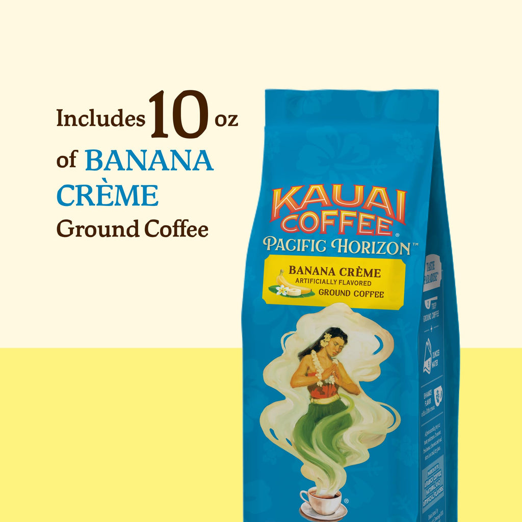 Kauai Coffee Ground Coffee – Smooth, Rich, Medium Roast – Nutty Caramel and Tropical Coconut – Arabica Coffee, 10% Hawaiian with No Bitterness – Coconut Caramel Crunch, 1 Pack of 10oz