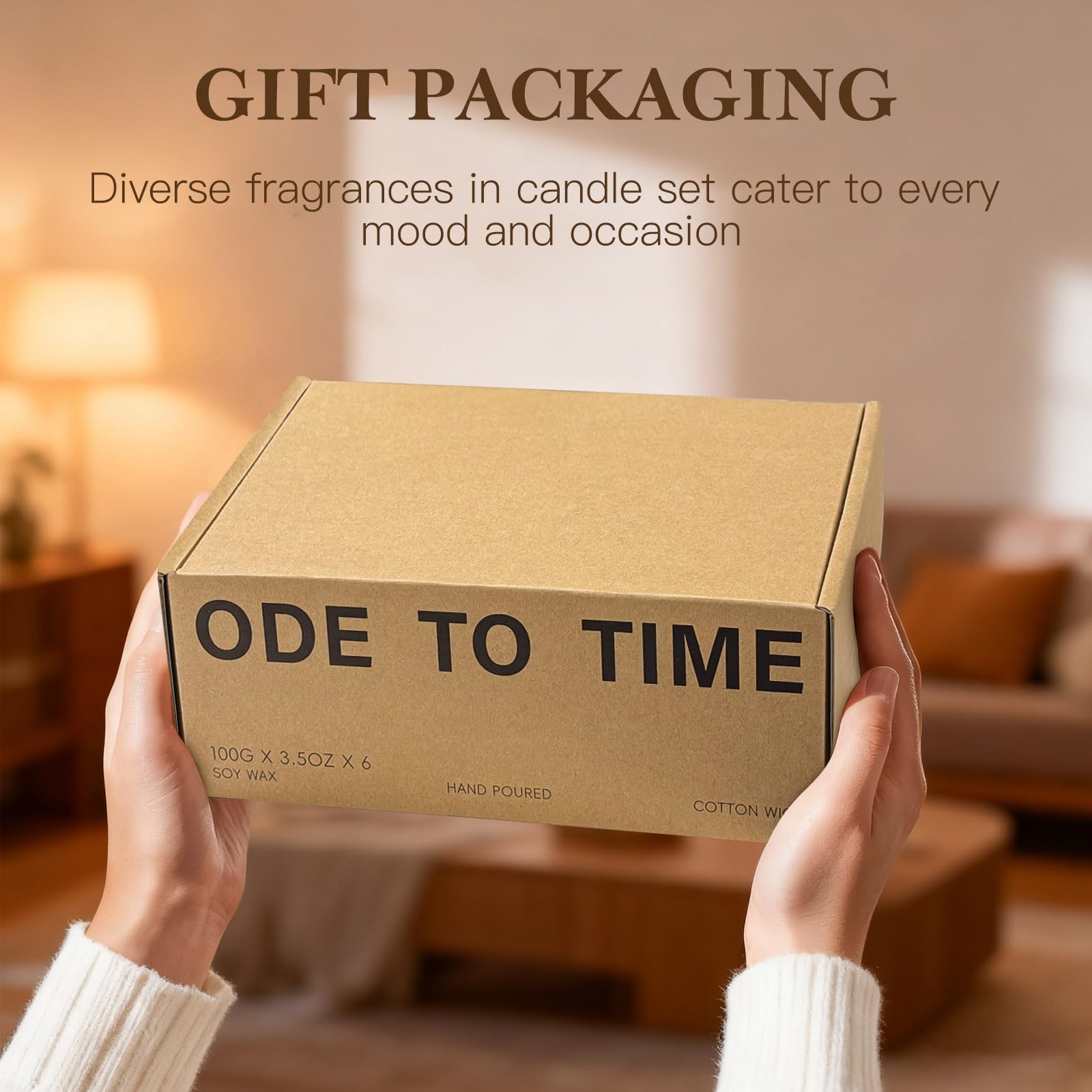 6 Pack Candles for Home Scented Aromatherapy Candle Gift Set for Women Soy Wax Long Lasting Amber Jar Candles Gift for Birthday Mother's Thanksgiving Day Present