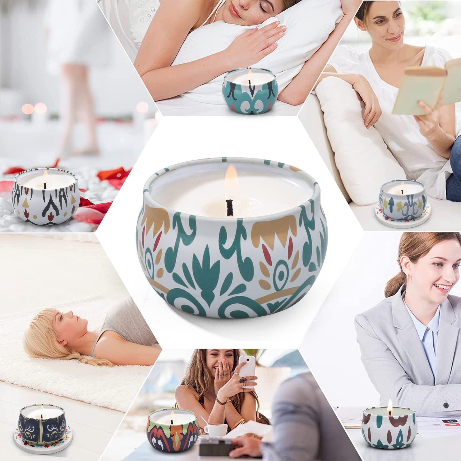 Scented Candles Gift Set,12 Pack Candles for Home Scented, 300 Hour Long Lasting Soy Wax Aromatherapy Candle Set, Birthday Gifts for Women with Gift Box