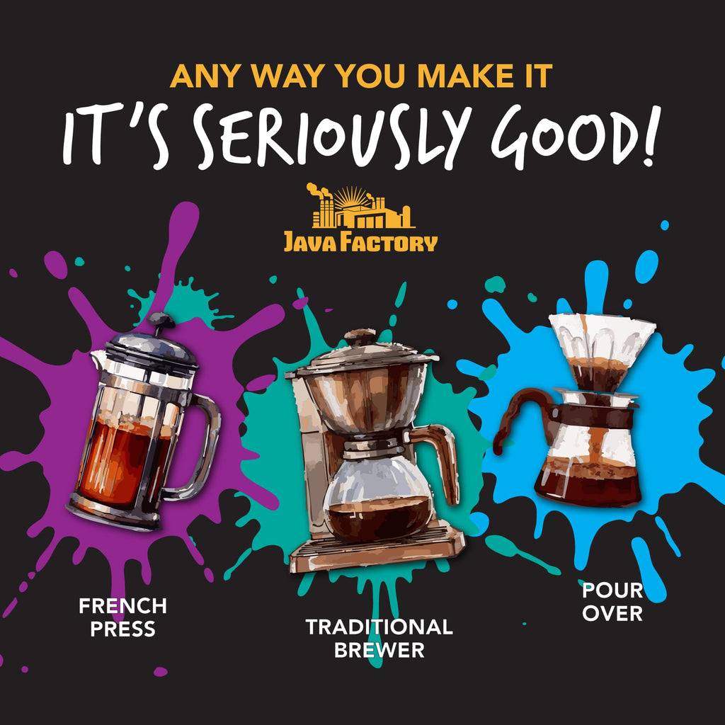 Java Factory Choconut Flavored Ground Coffee Bag – Chocolate and Coconut Brew, Made with 100% Arabica Beans - Flavor Enhanced, 10 Oz