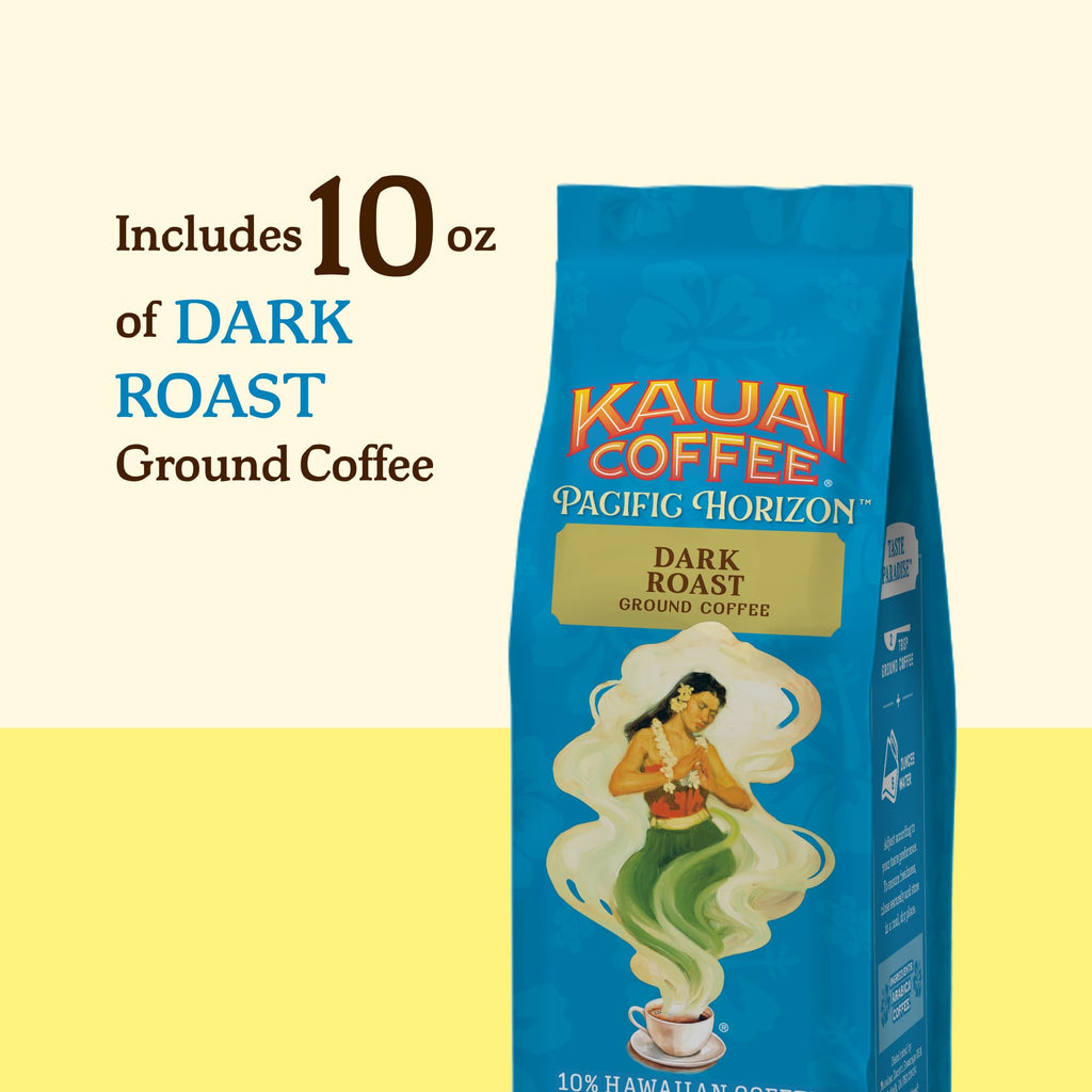 Kauai Coffee Ground Coffee – Smooth, Rich, Medium Roast – Nutty Caramel and Tropical Coconut – Arabica Coffee, 10% Hawaiian with No Bitterness – Coconut Caramel Crunch, 1 Pack of 10oz