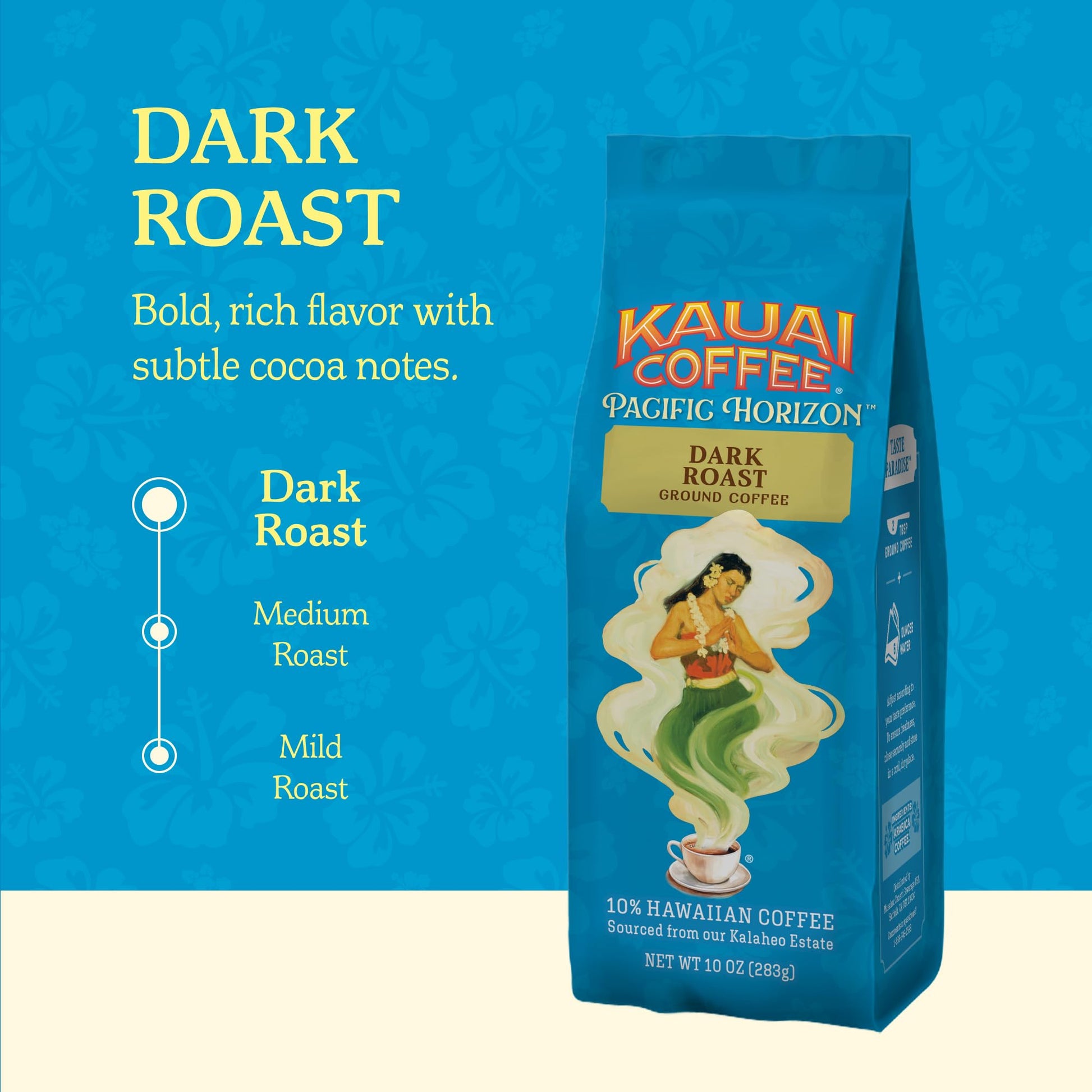 Kauai Coffee Ground Coffee – Smooth, Rich, Medium Roast – Nutty Caramel and Tropical Coconut – Arabica Coffee, 10% Hawaiian with No Bitterness – Coconut Caramel Crunch, 1 Pack of 10oz