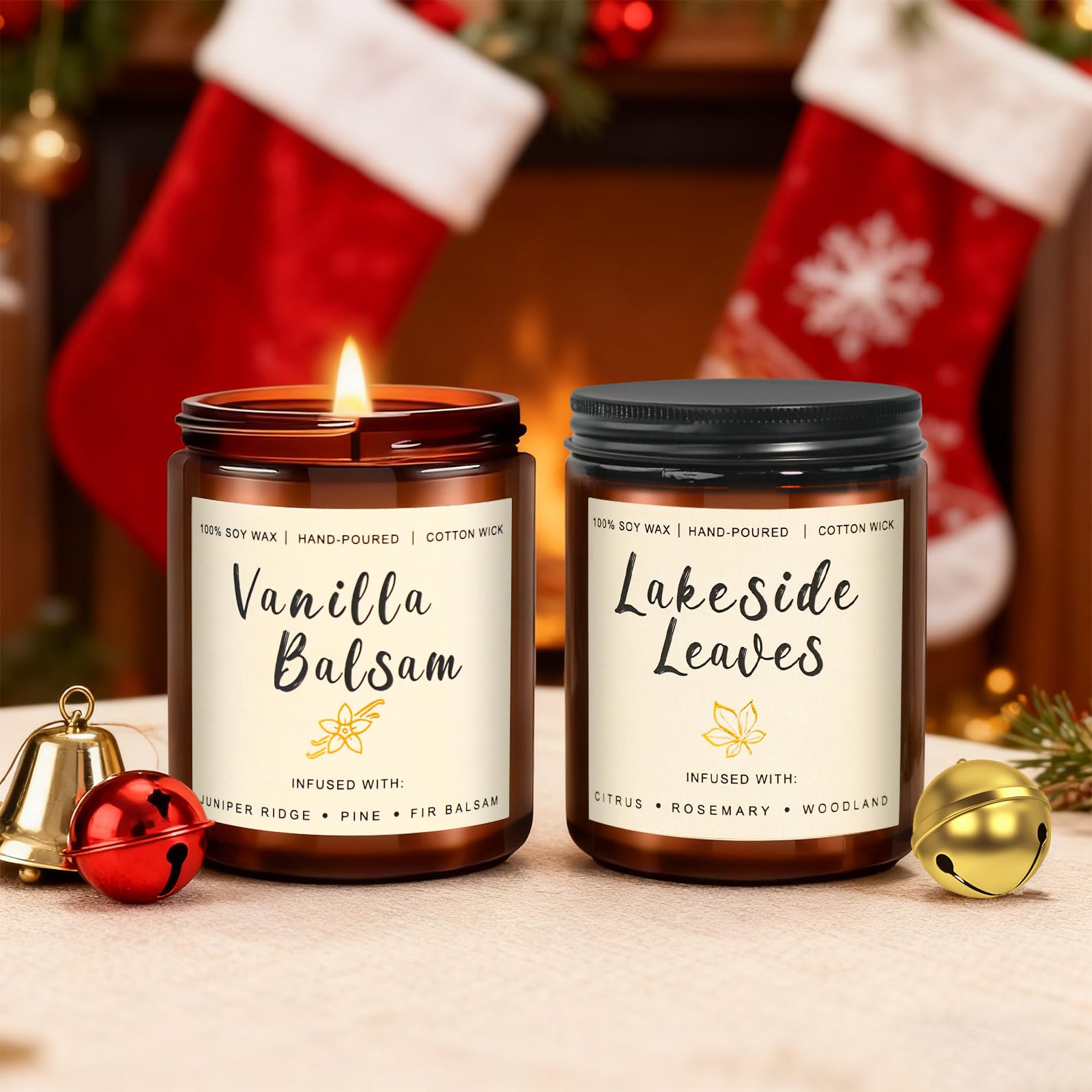 6 Pack Candles for Home Scented Aromatherapy Candle Gift Set for Women Soy Wax Long Lasting Amber Jar Candles Gift for Birthday Mother's Thanksgiving Day Present