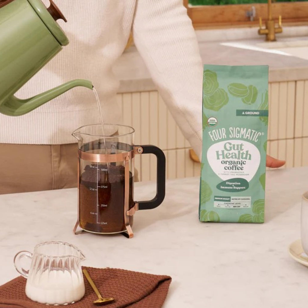 Four Sigmatic Focus Mushroom Coffee | Organic Ground Coffee with Lion's Mane Mushroom and Chaga for Better Focus and Immune Support | 12oz Bag