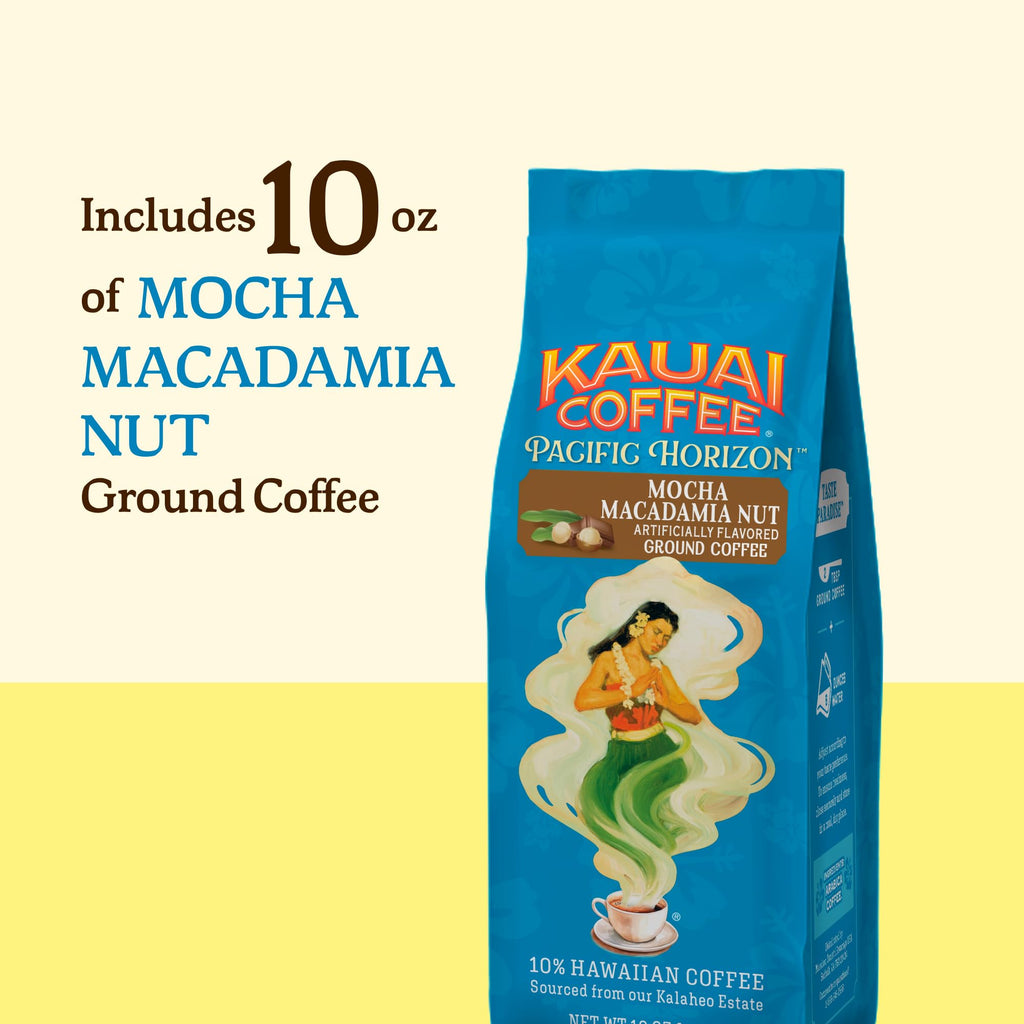 Kauai Coffee Ground Coffee – Smooth, Rich, Medium Roast – Nutty Caramel and Tropical Coconut – Arabica Coffee, 10% Hawaiian with No Bitterness – Coconut Caramel Crunch, 1 Pack of 10oz