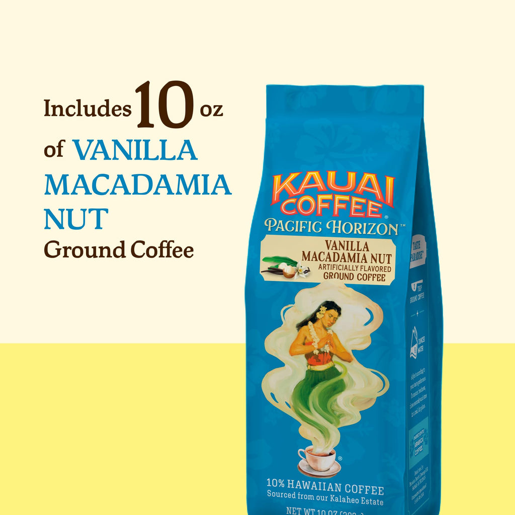 Kauai Coffee Ground Coffee – Smooth, Rich, Medium Roast – Nutty Caramel and Tropical Coconut – Arabica Coffee, 10% Hawaiian with No Bitterness – Coconut Caramel Crunch, 1 Pack of 10oz