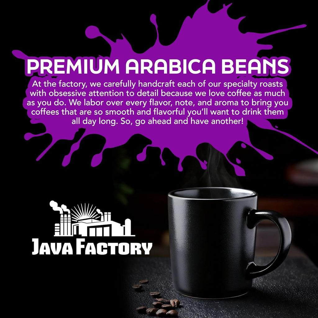 Java Factory High Caffeine Ground Coffee, Da Bomb Dark Roast, Double Caffeinated for a Bold, Strong Brew, 12 Ounce Bag, Perfect for French Press and Drip Coffee Makers