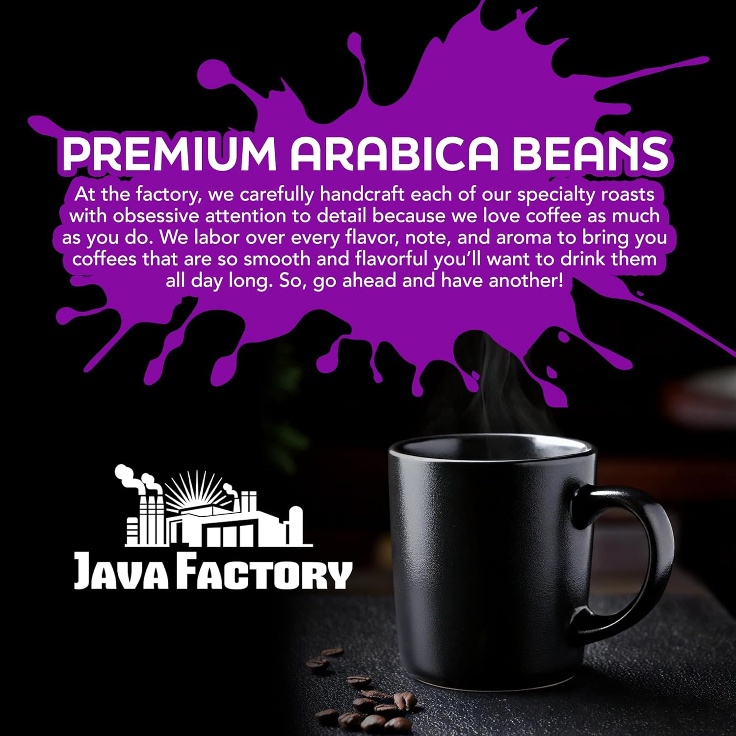 Java Factory High Caffeine Ground Coffee, Da Bomb Dark Roast, Double Caffeinated for a Bold, Strong Brew, 12 Ounce Bag, Perfect for French Press and Drip Coffee Makers