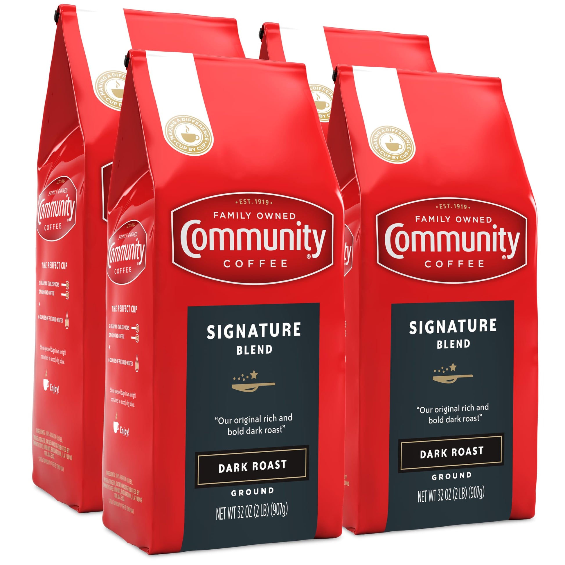 Community Coffee Signature Blend 32 Ounce, Dark Roast Ground Coffee, 32 Ounce Bag (Pack of 1)