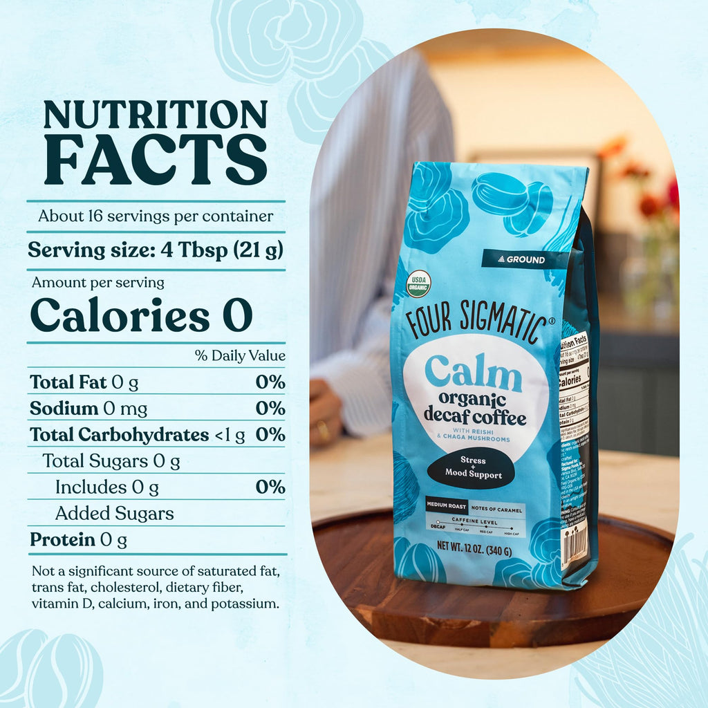 Four Sigmatic Focus Mushroom Coffee | Organic Ground Coffee with Lion's Mane Mushroom and Chaga for Better Focus and Immune Support | 12oz Bag