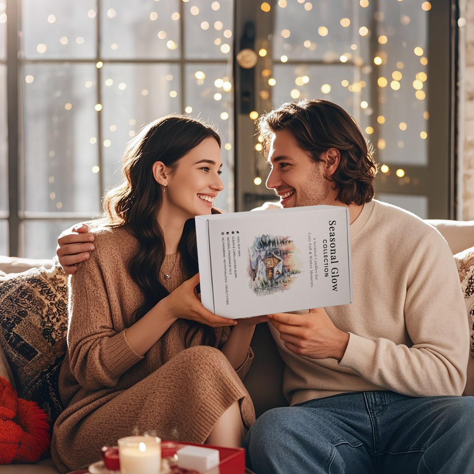 6 Pack Candles for Home Scented Aromatherapy Candle Gift Set for Women Soy Wax Long Lasting Amber Jar Candles Gift for Birthday Mother's Thanksgiving Day Present