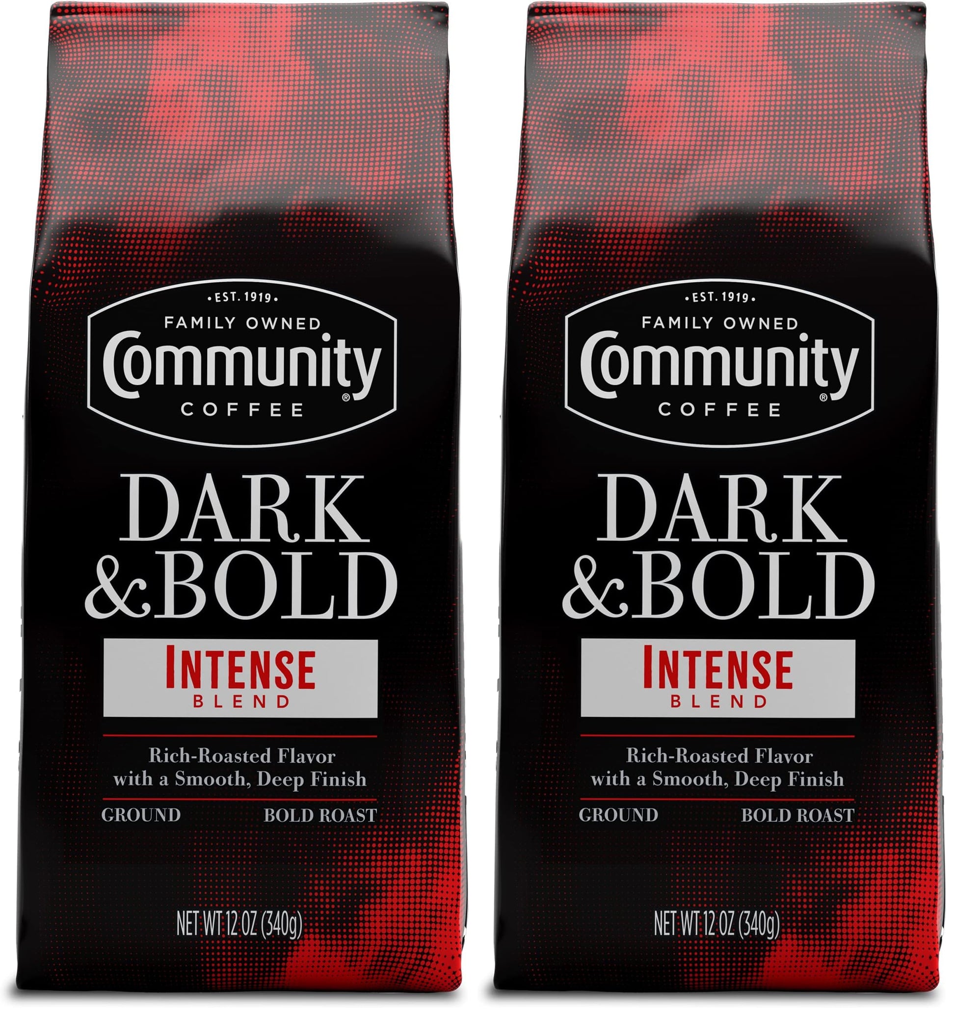 Community Coffee Dark & Bold Intense Blend, Dark Roast Ground Coffee, 12 Ounce Bag (Pack of 1)