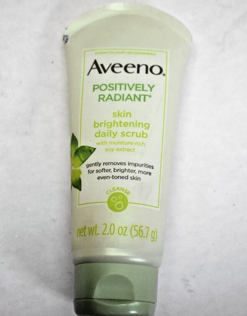 Aveeno Positively Radiant Skin Brightening Daily Scrub 2 oz each Lot of 4 New