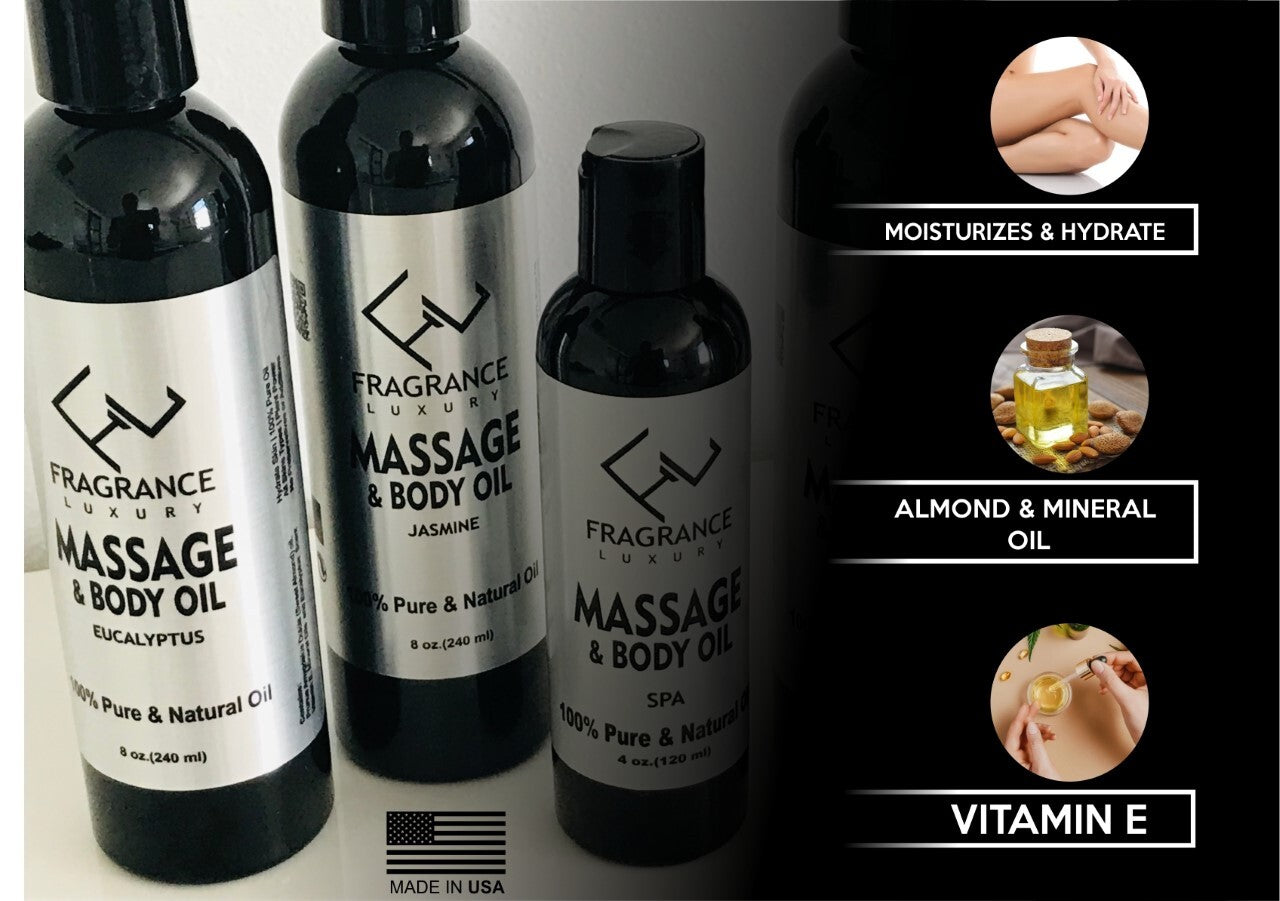 Massage & body Oil Scent Rejuvenates Relaxing Sensual Lotions Hydrates Skin