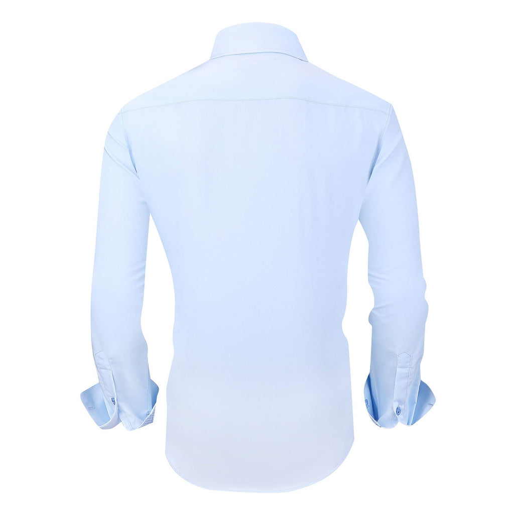 Mens Dress Shirts Wrinkle Free Regular Fit Stretch Rayon Button Down Shirt,Bl...