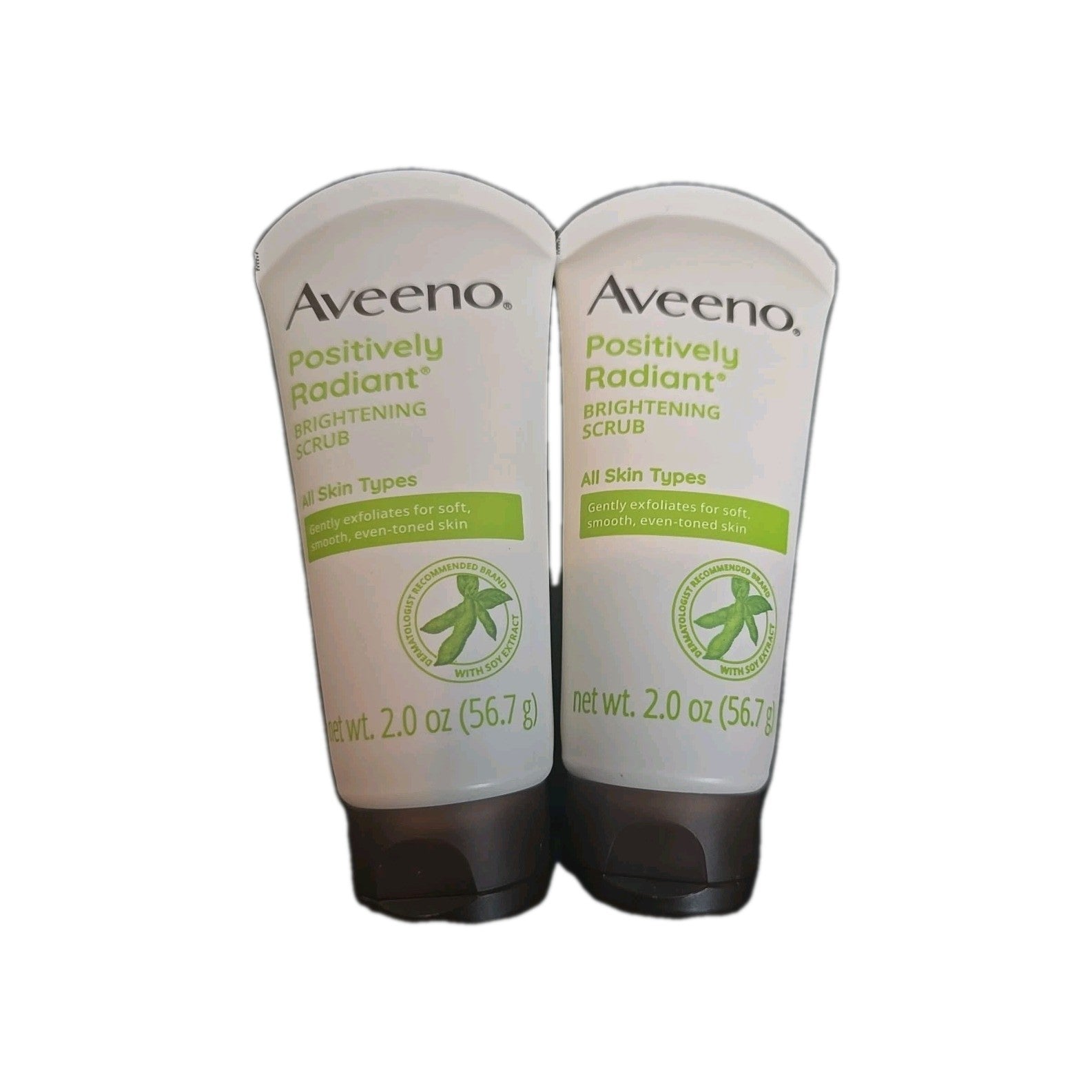 Aveeno Positively Radiant Skin Brightening Exfoliating  Facial Scrub 2.0 oz X 2